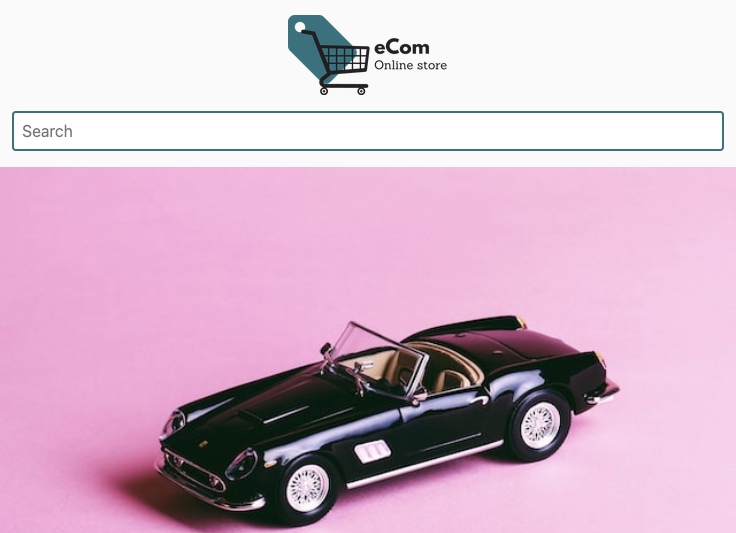 An ecommerce website displaying a toy car